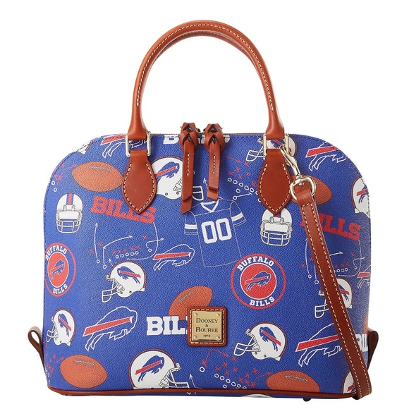 Dooney & Bourke Coated Cotton NFL Buffalo Bills Zip Zip Satchel - Picture 1 of 1